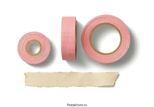 Pink Tape Rolls and a Torn Piece