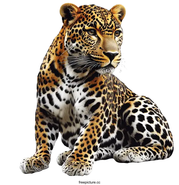 [Transparent Background PNG]Majestic Leopard Illustration