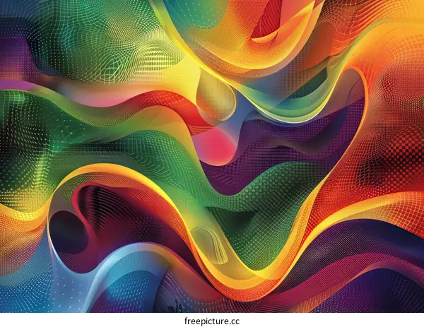 Abstract Colorful Flowing Lines