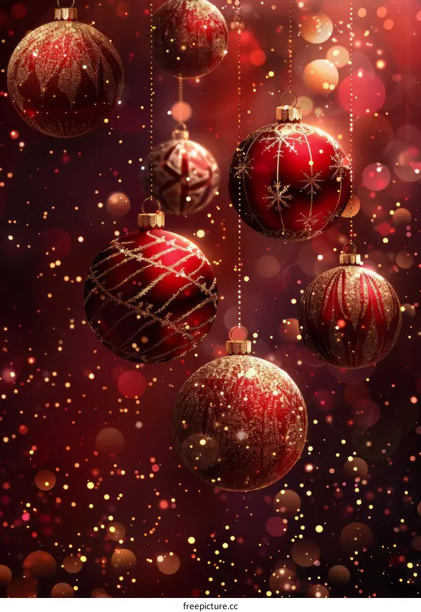 Festive Christmas Decorations in Red and White