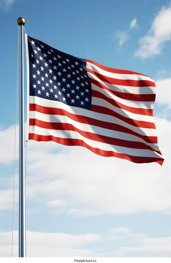 American flag waving in the wind
