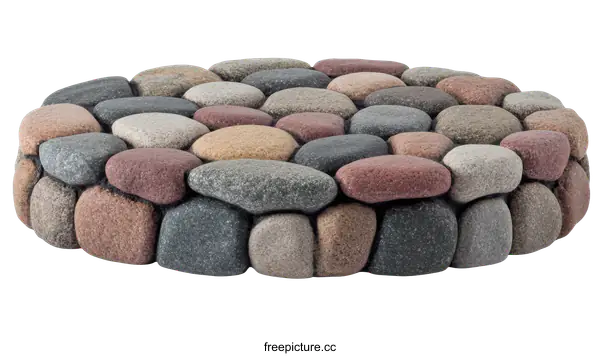 [Transparent Background PNG]Colorful Decorative Stone Circle