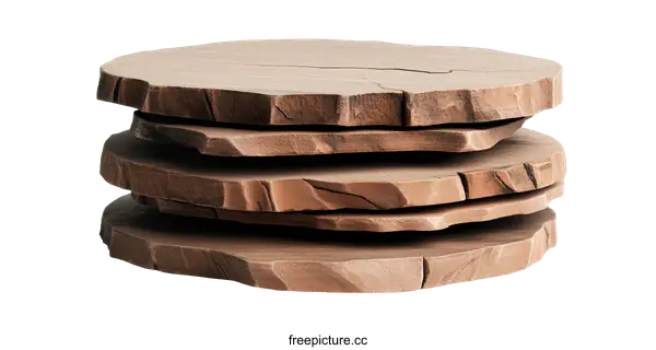 [Transparent Background PNG]Stacked Wooden Round Decorative Plates