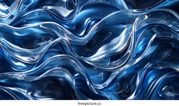 Abstract Blue Wavy Background
