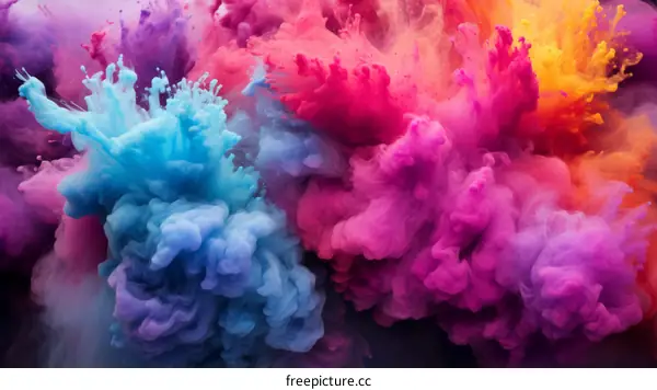 Colorful powder explosion