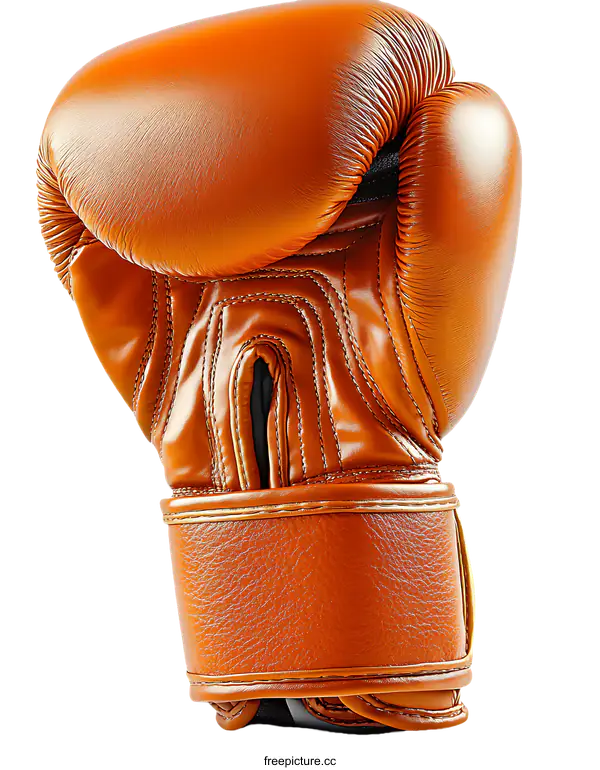 [Transparent Background PNG]Closeup of a Brown Leather Boxing Glove