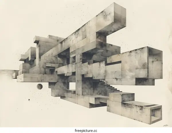 Concrete Building with Stairs