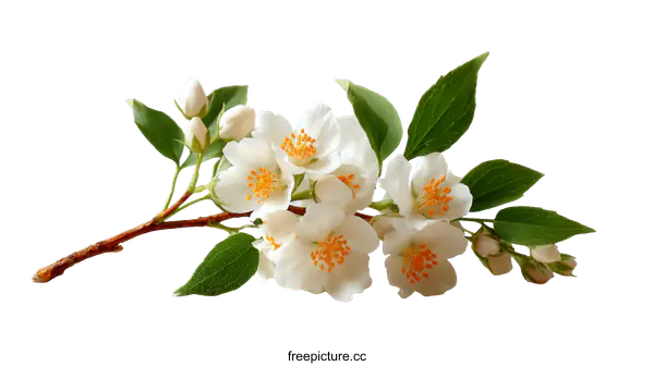 [Transparent Background PNG]Delicate Jasmine Branch in Soft Light