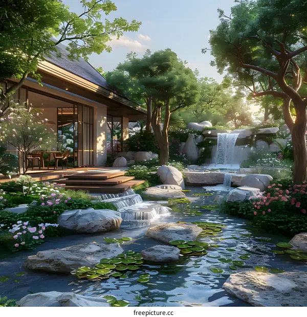 A house at the foot of the mountain, where you can enjoy the quiet pastoral life