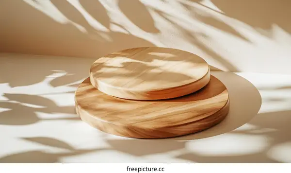 Stylish Wooden Display Podiums in Sunlight