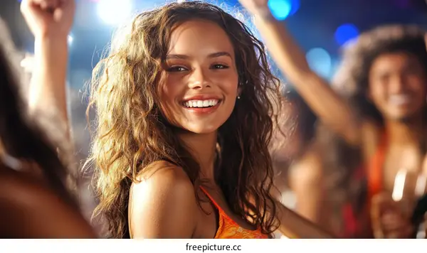 Happy People Dancing at a Nightclub
