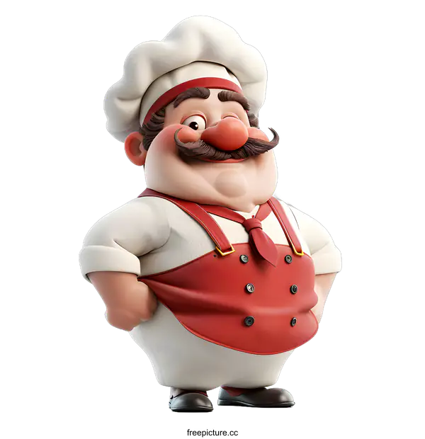 [Transparent Background PNG]Happy chef illustration