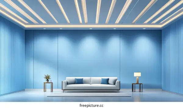 Modern Light Blue Living Room Interior Design