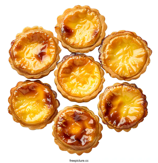 [Transparent Background PNG]Delicious egg tarts on white background