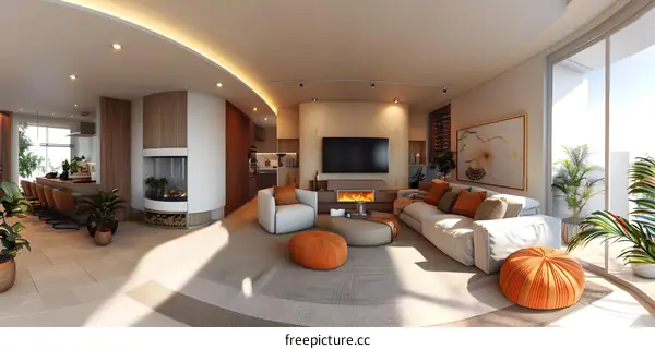Modern minimalist style living room
