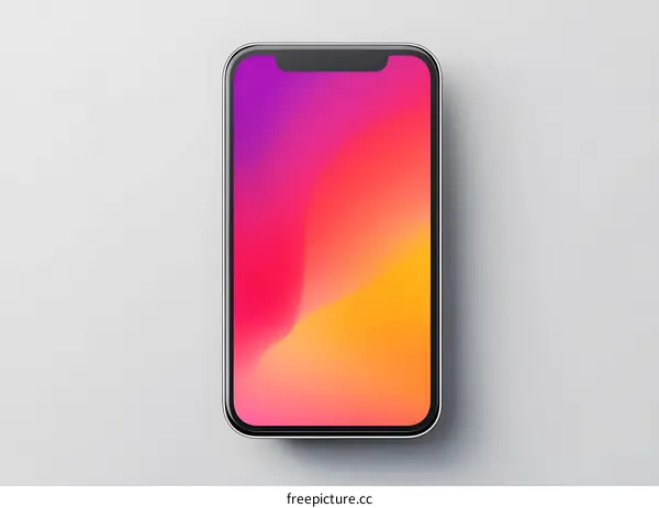 Modern Smartphone With Gradient Screen Mockup