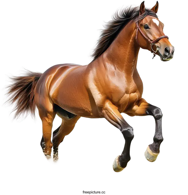 [Transparent Background PNG]Majestic Running Horse in Full Action