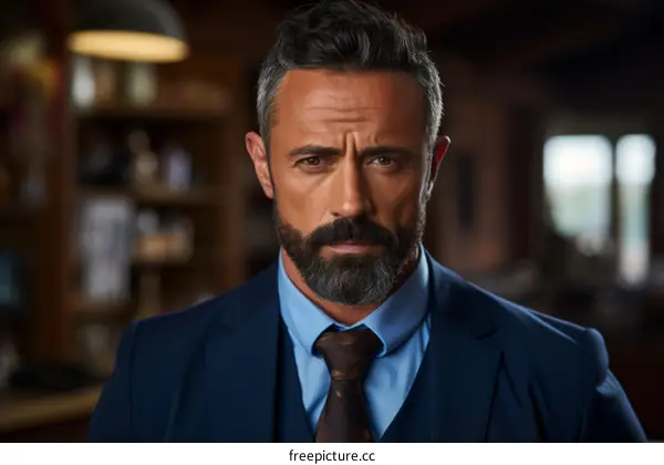 Portrait of a handsome man in a suit