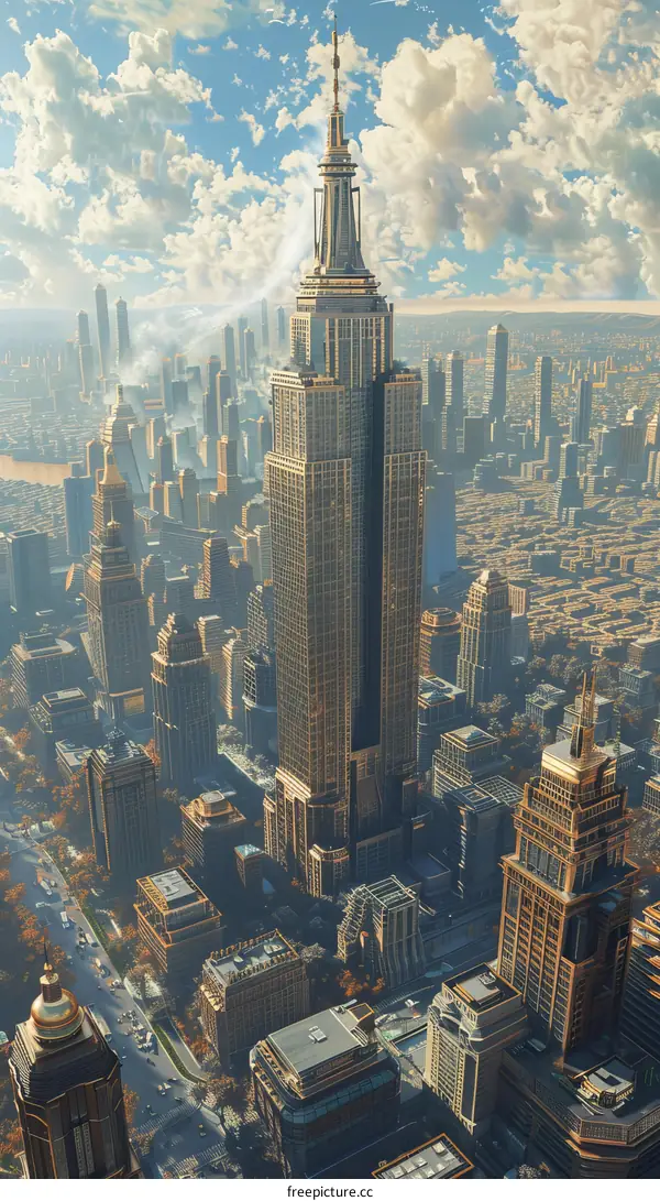 Aerial View of a Futuristic Metropolis