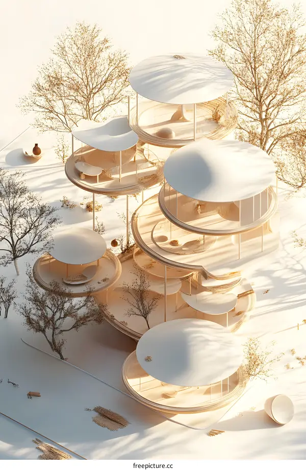 Modern Circular Wooden House Design Concept