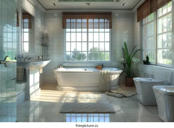 Elegant and Spacious Bathroom Interior Design