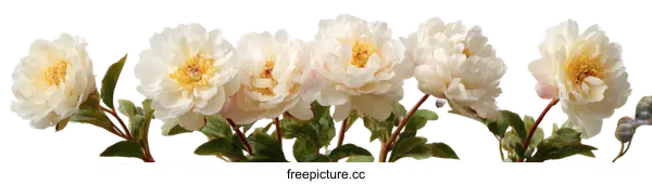 [Transparent Background PNG]Delicate Cream Peonies in Elegant Arrangement