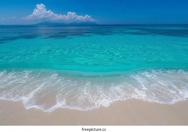 Beautiful beach with turquoise water and white sand