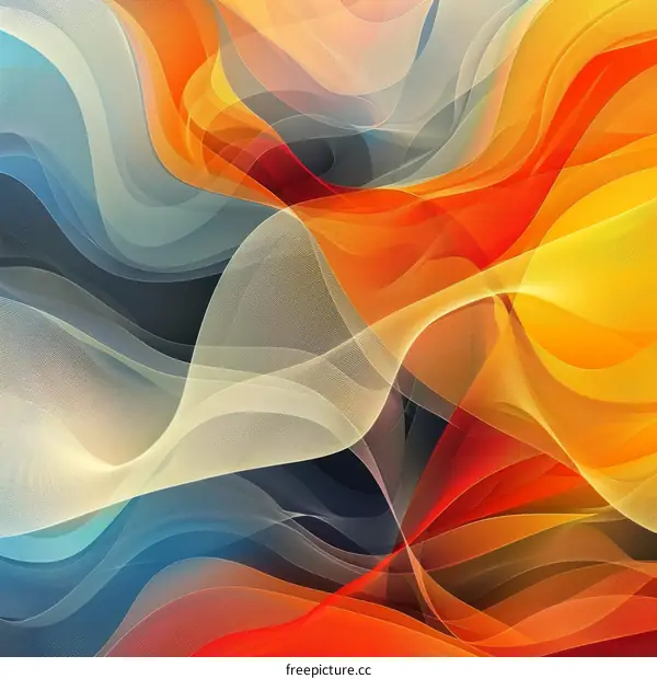 Abstract Colorful Flowing Lines Design