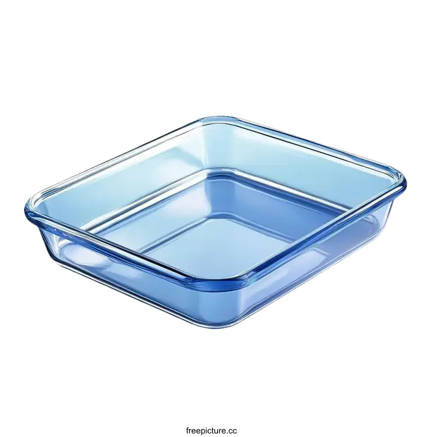 [Transparent Background PNG]Light Blue Rectangular Glass Baking Dish
