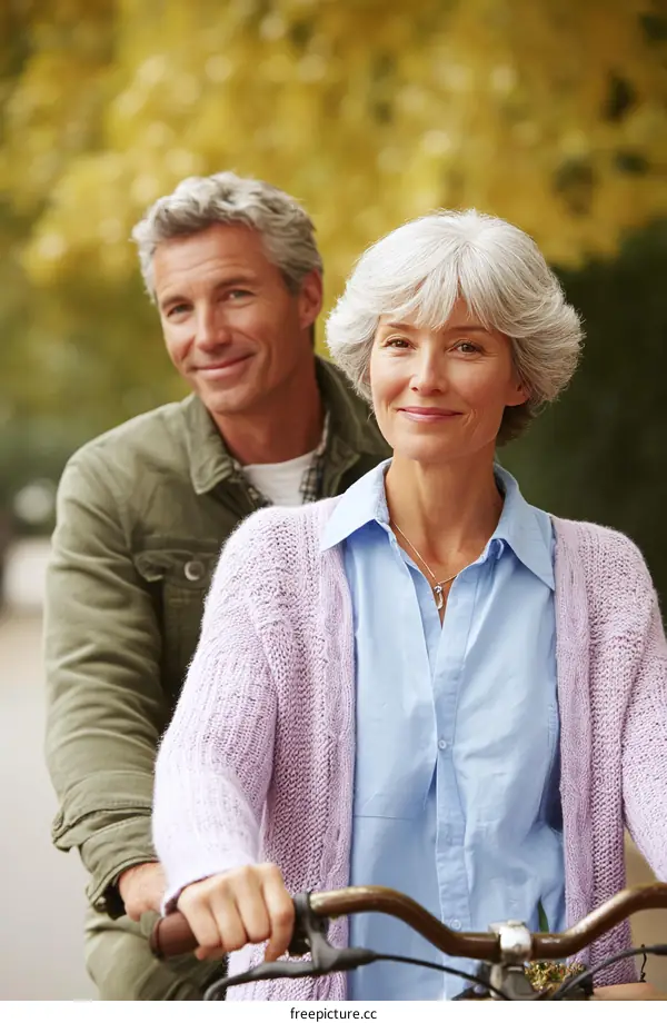 Couple Enjoying Autumn Bike Ride