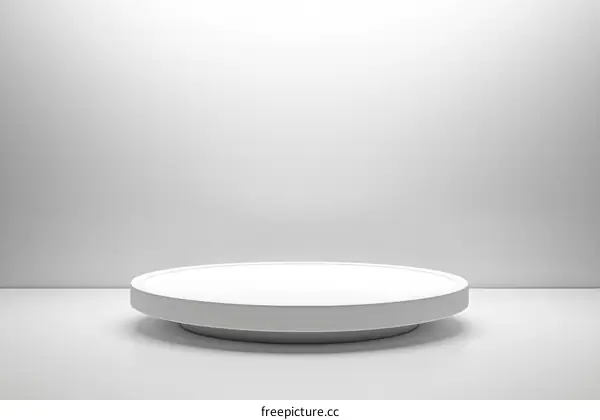 Empty White Round Display Stage