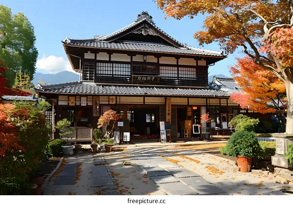 A traditional Japanese house with a beautiful garden