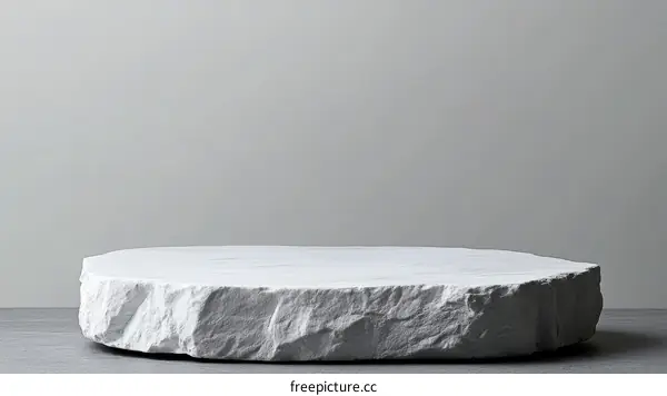 Abstract White Marble Rock Display Platform