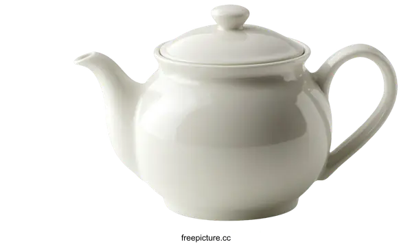 [Transparent Background PNG]Elegant White Porcelain Teapot