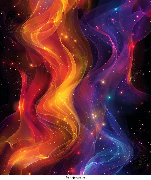 Abstract Background with Vibrant Waves and Bright Colors