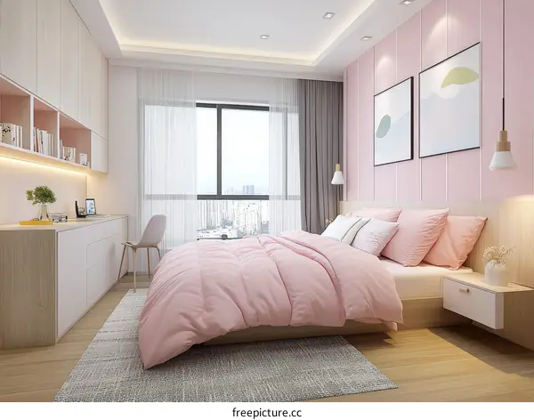 Modern Pink Bedroom Interior Design