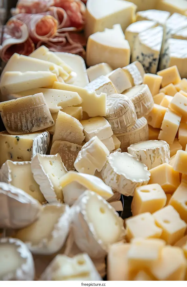 Variety of Cheeses Close Up