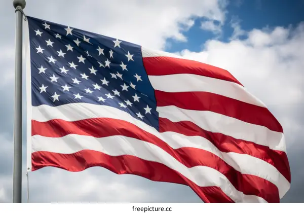 American flag waving in the wind