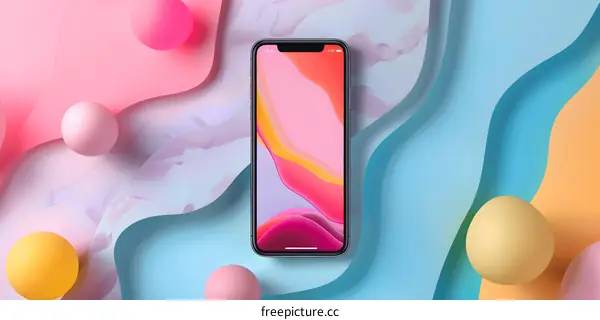 Abstract Phone Background Design with Colorful Shapes