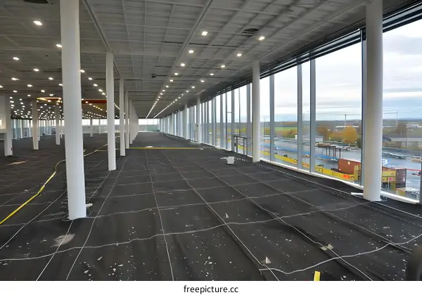 Modern Office Building Construction Interior View