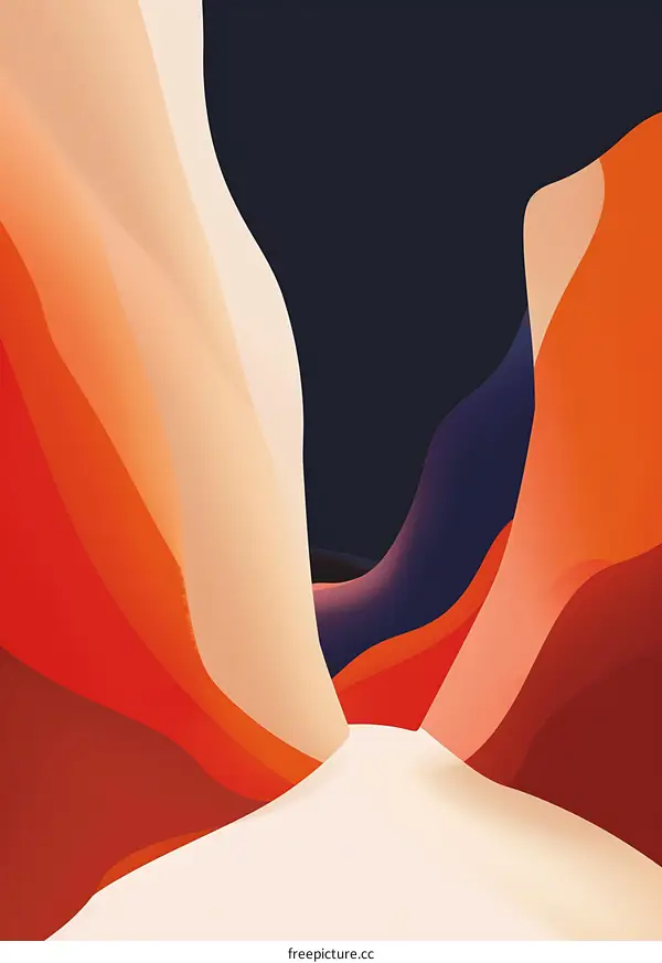 Abstract Colorful Mountain Landscape Illustration