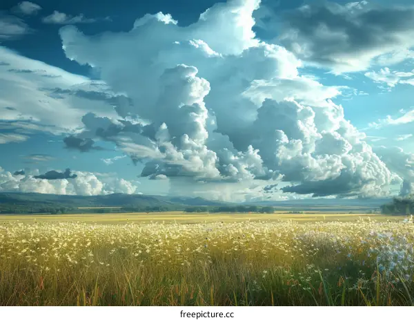 Stunning Sky Above a Field of Flowers