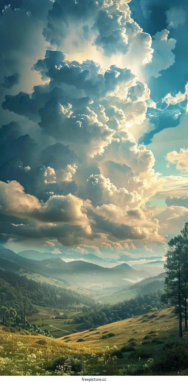 Majestic Mountain Scenery Under a Dramatic Sky