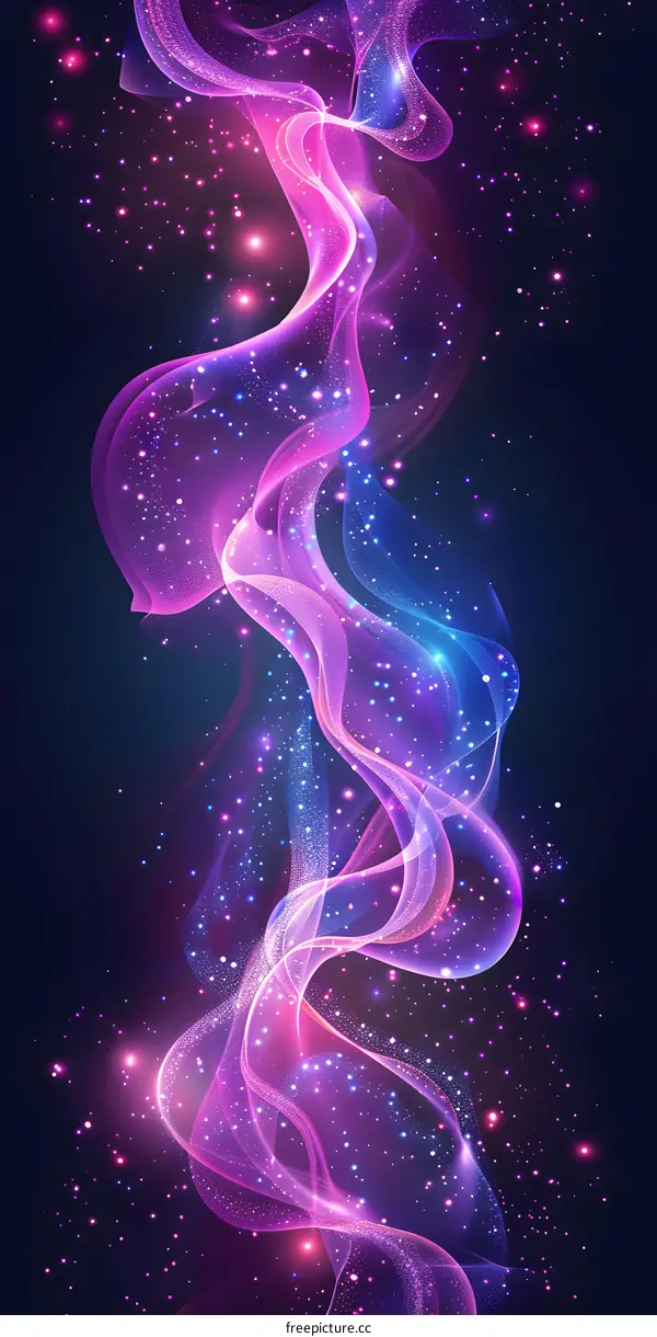 Abstract Purple and Blue Swirls with Glitter