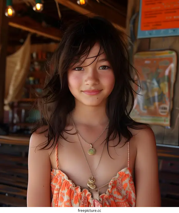 Portrait of a young girl smiling