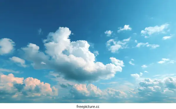 Vast Sky with Fluffy Clouds