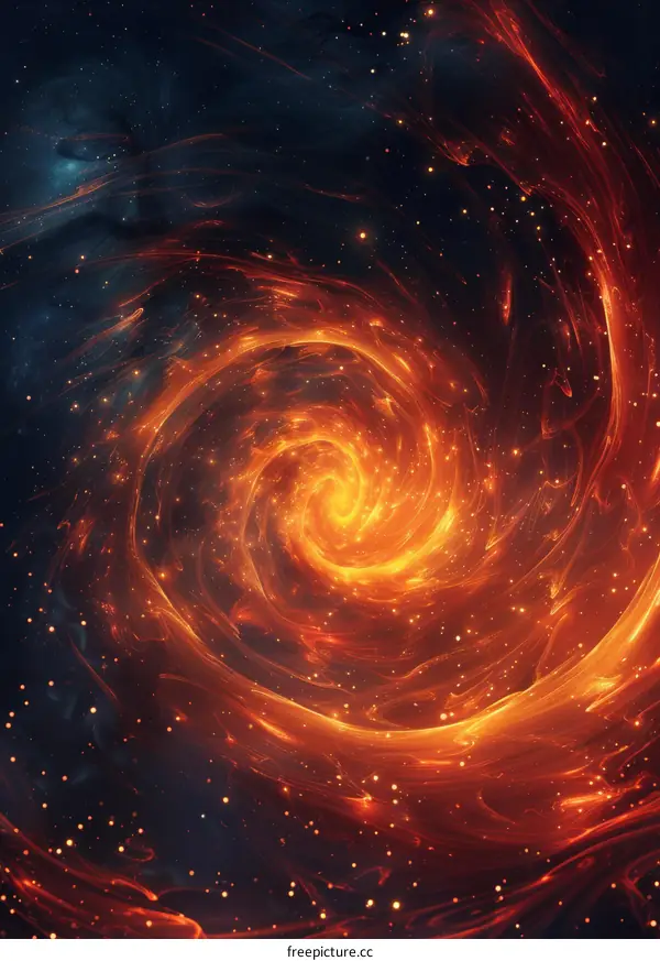 Celestial Tapestry: A Golden Nebula Vortex