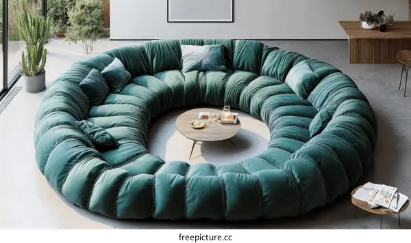 Circular Sectional Sofa in a Modern Living Room