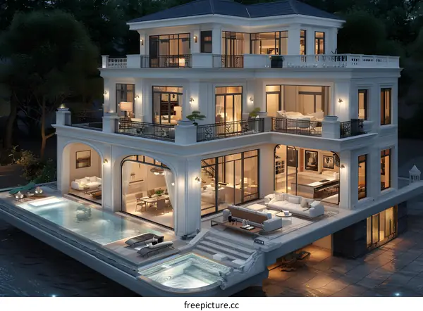 Luxury Modern Villa with Swimming Pool and Jacuzzi