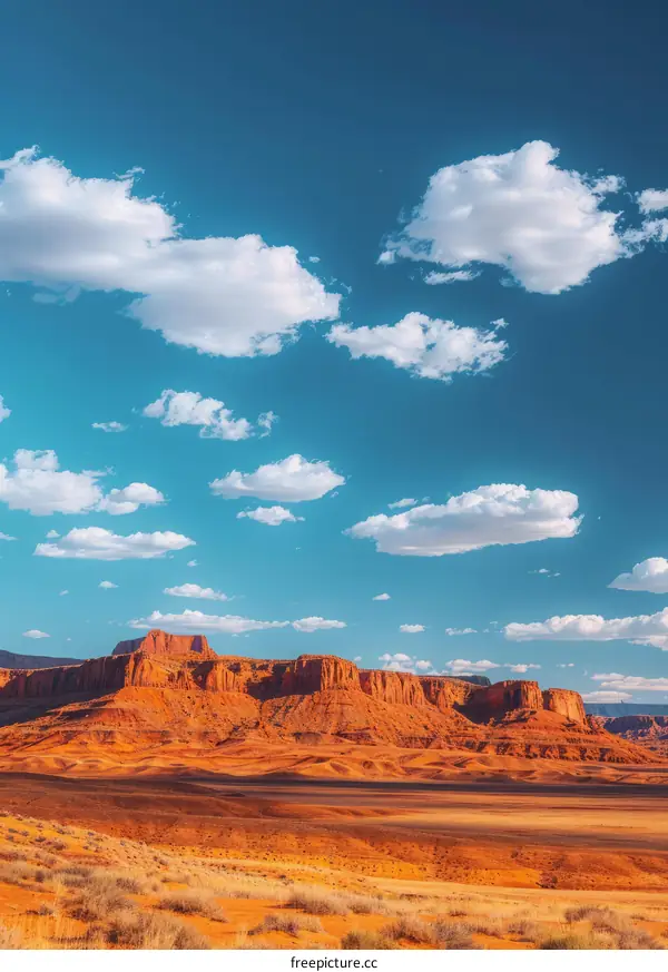 Red Rock Landscape Under a Vast Blue Sky
